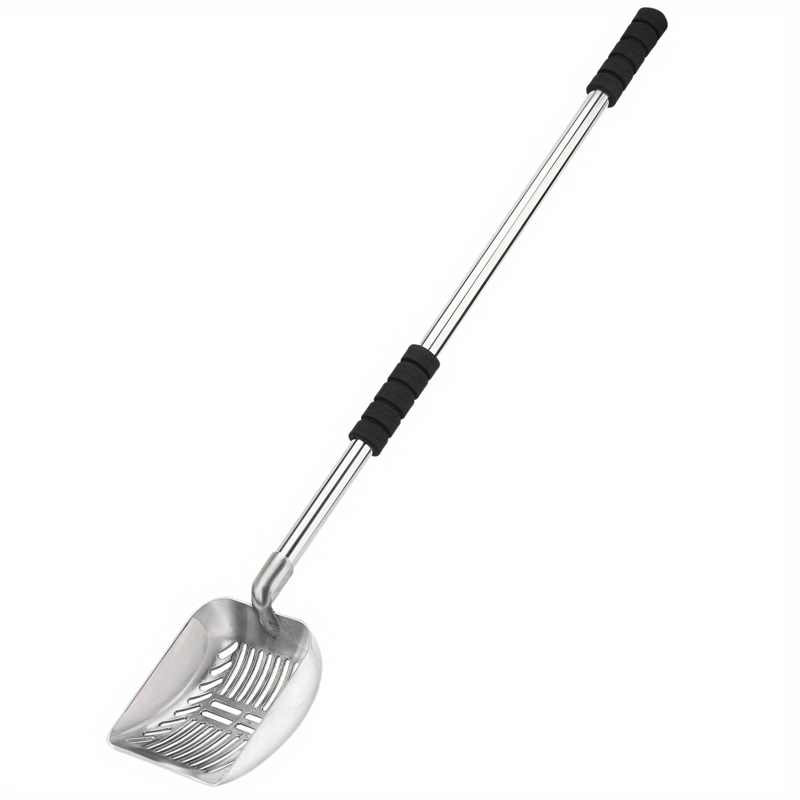 1pc Premium Adjustable Cat Litter Scoop - Ergonomic Long Handle & Rust-Proof Stainless Steel Shovel, Effortlessly Detachable for Easy Waste Cleaning - Durable, User-Friendly Design