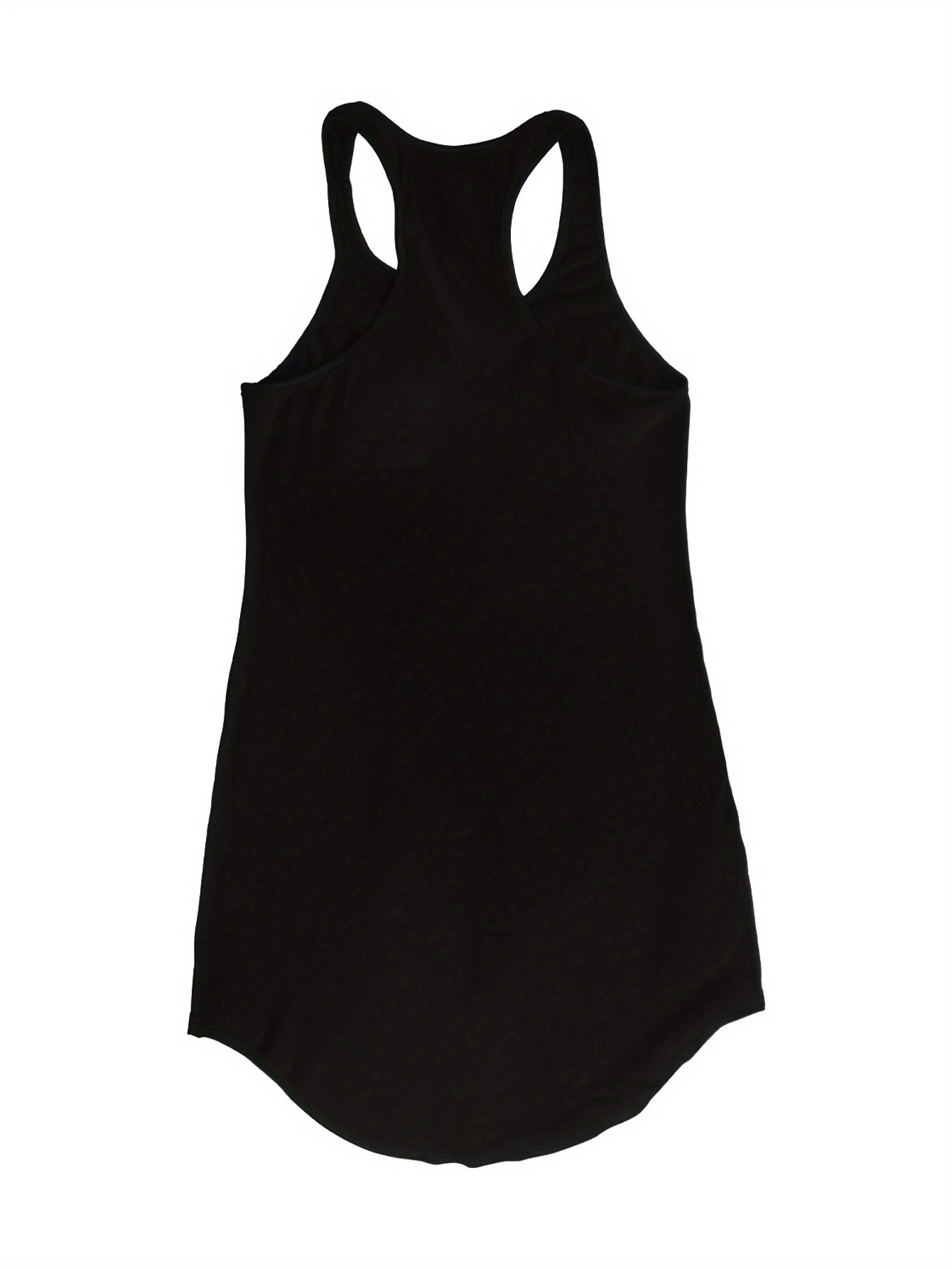 Cat & Moon & Letter Print Lounge Dresses, Cozy Crew Neck Sleeveless Home Dress, Women's Loungewear & Dresses