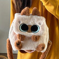 Chic Plush Kitten Backpack - Large Capacity, Convertible to Crossbody, Ideal for Students & Commuters | Perfect Gift