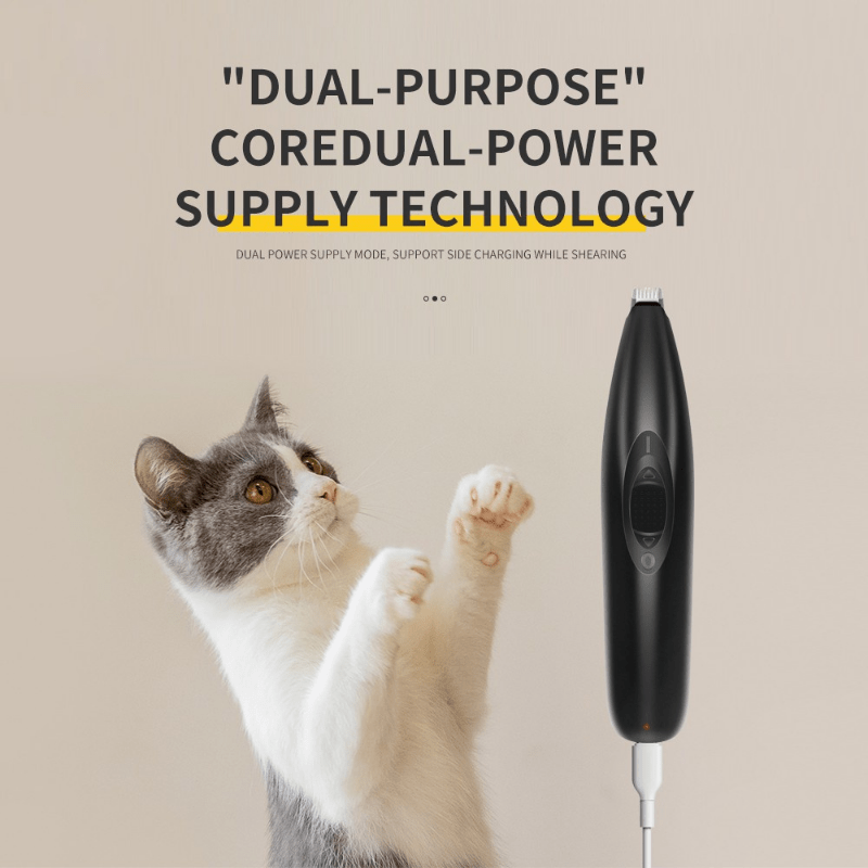 1pc Ultra-Quiet Pet Hair and Nail Trimmer - Professional Grooming Tool for Cats & Dogs - Safe, Precise Cuts, Gentle on Skin - Enjoy Stress-Free At-Home Grooming Sessions