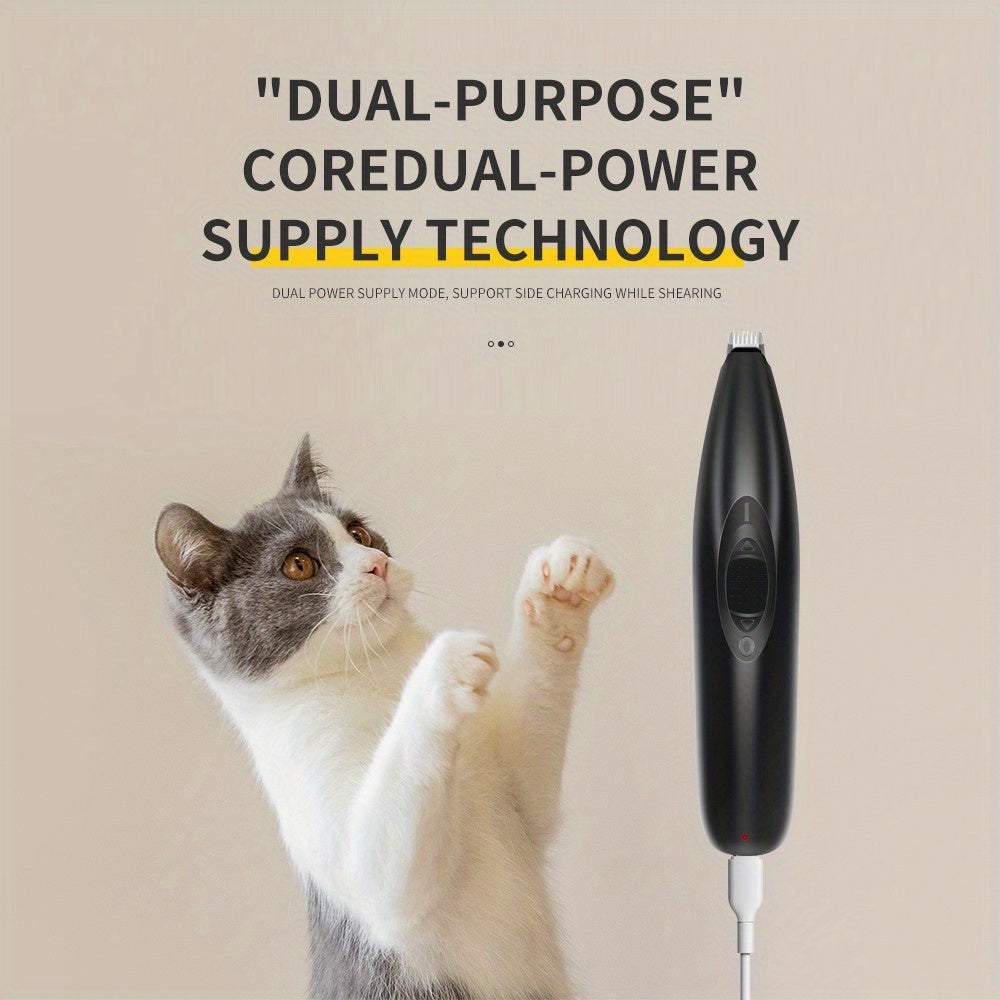 1pc Ultra-Quiet Pet Hair and Nail Trimmer - Professional Grooming Tool for Cats & Dogs - Safe, Precise Cuts, Gentle on Skin - Enjoy Stress-Free At-Home Grooming Sessions