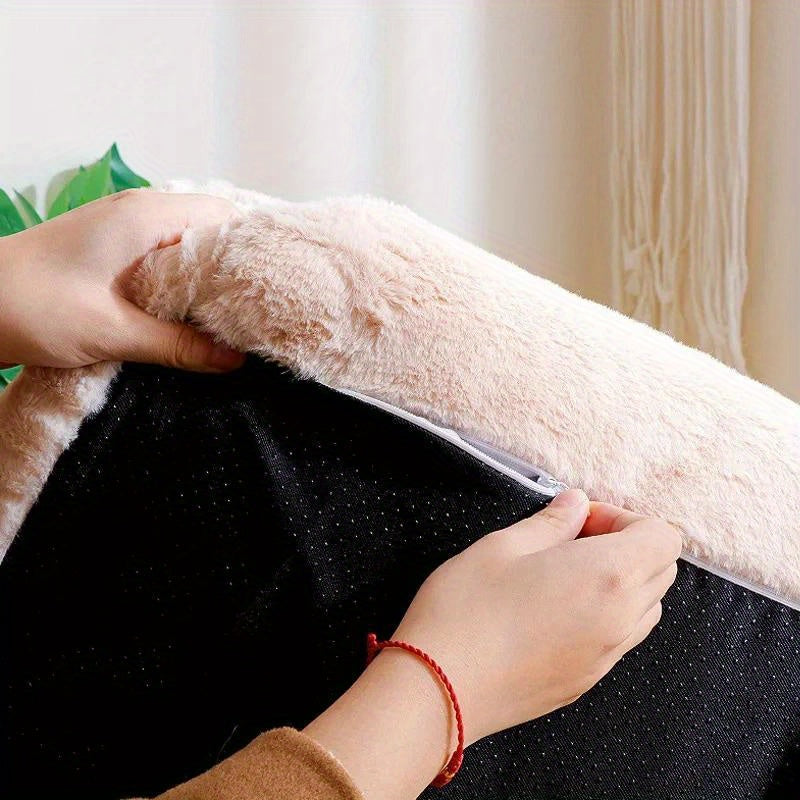 Plush Cotton Pet Sofa Bed for Cats, Washable All-Season Cozy Lounger, Cat Kitten Supplies, Available in Small (21.65"x14.96"x7.09") and Large (25.59"x18.11"x11.81"), Soft and Comfortable