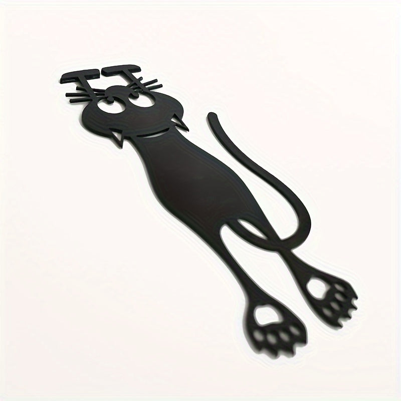 [Hot-Sale] Charming Black Kitten Acrylic Bookmark - Hollowed-Out Design for Everyday Office Use