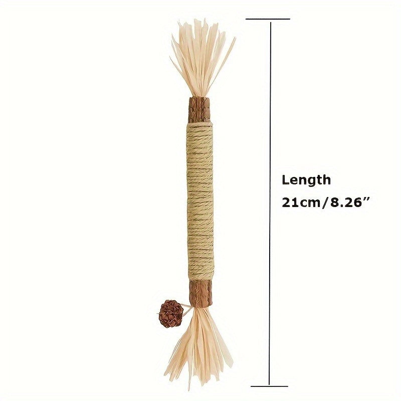 3pcs Natural Sisal Cat Chew Sticks - Durable Teeth Cleaning Toys For Indoor Cats, Interactive Play Supplies Cat Toys For Indoor Cats Cat Enrichment Toys