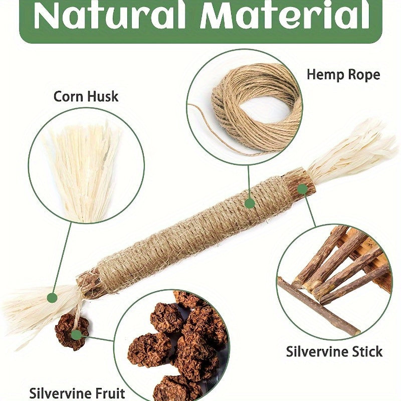 3pcs Natural Sisal Cat Chew Sticks - Durable Teeth Cleaning Toys For Indoor Cats, Interactive Play Supplies Cat Toys For Indoor Cats Cat Enrichment Toys