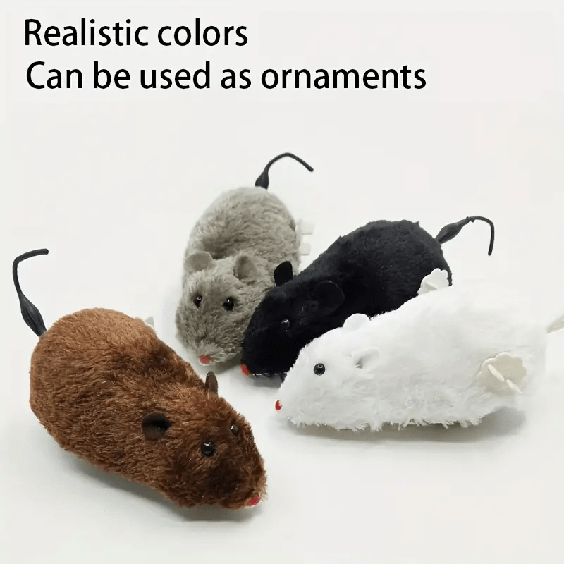 Wind-Up Clockwork Mouse Toy For Cats & Dogs - Durable Plastic, Battery-Free, Interactive Playtime Fun