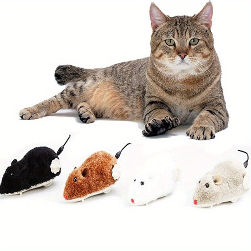 Wind-Up Clockwork Mouse Toy For Cats & Dogs - Durable Plastic, Battery-Free, Interactive Playtime Fun