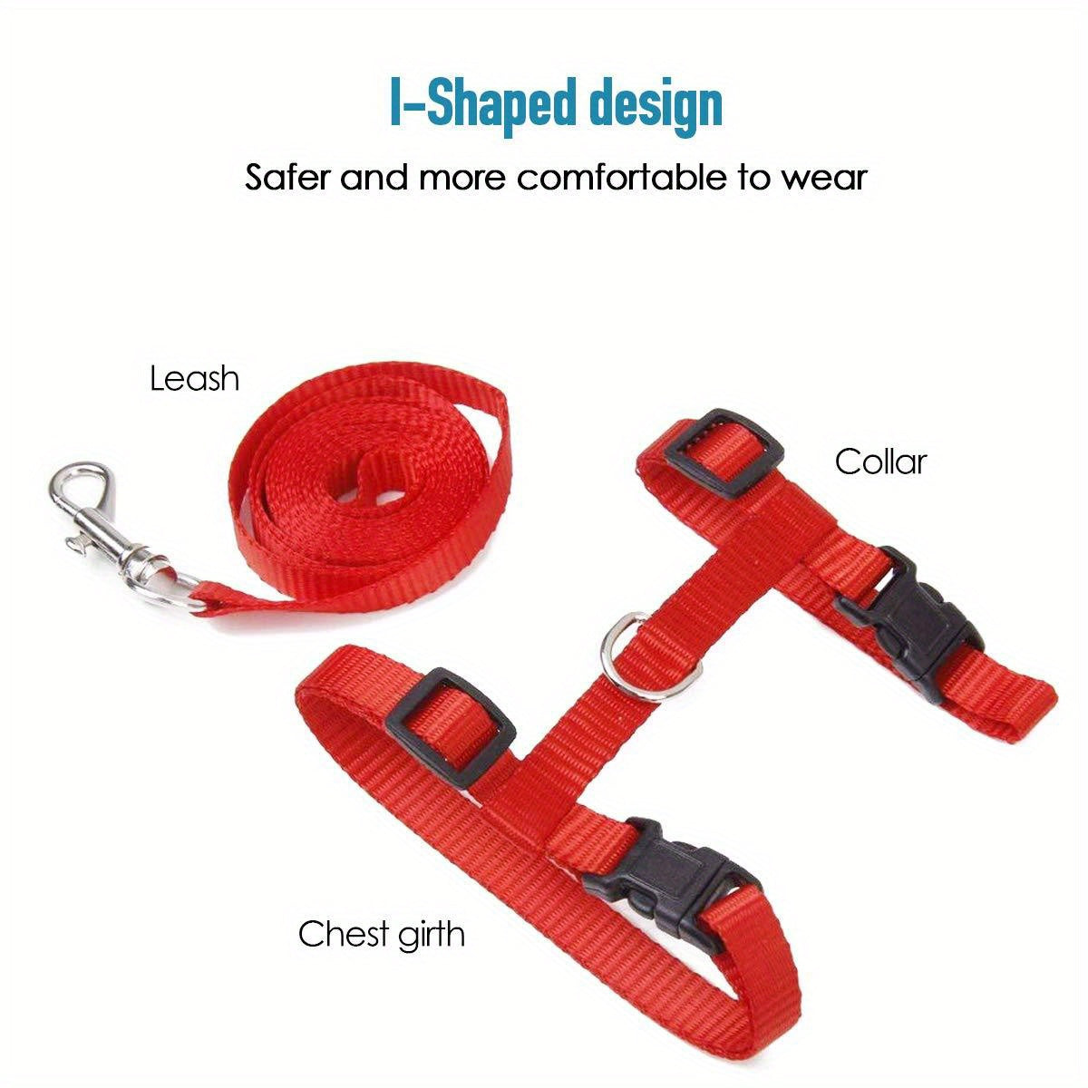 Adjustable Nylon Cat Harness and Leash Set - Comfort Fit, Machine Washable PET Gear for Cats
