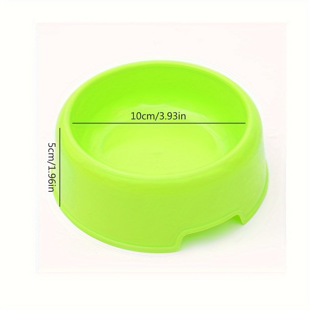 5pcs Candy-Colored Non-Slip Pet Bowls for Dogs & Cats - Durable Plastic Food and Water Feeder Set