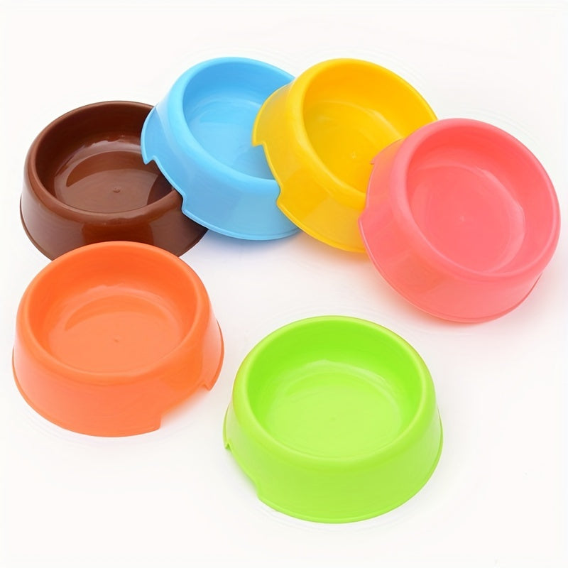5pcs Candy-Colored Non-Slip Pet Bowls for Dogs & Cats - Durable Plastic Food and Water Feeder Set