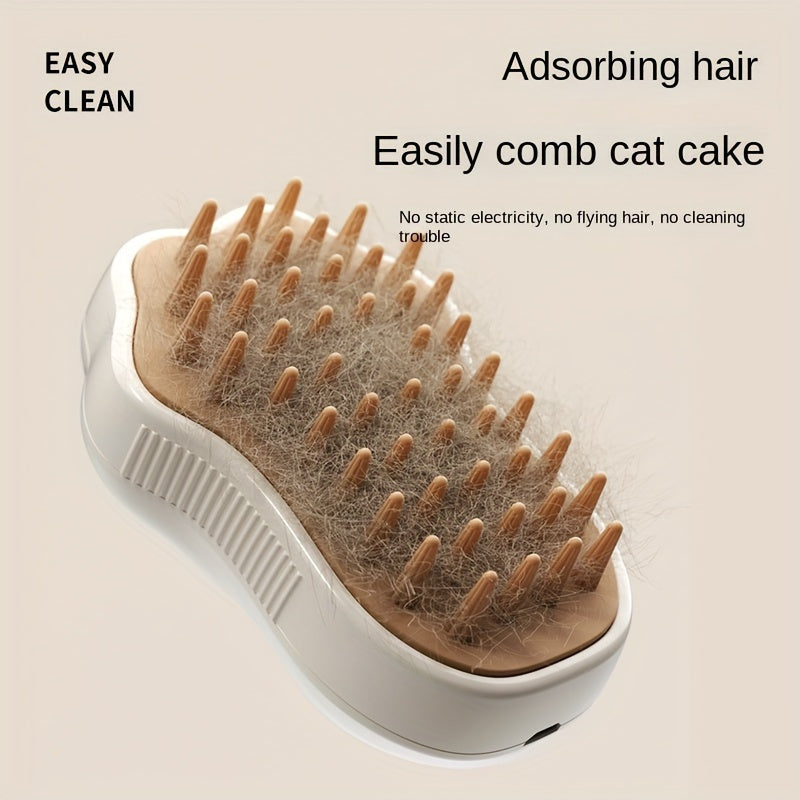 3-in-1 Electric Pet Grooming Brush - Self-Cleaning, Silicone fibers for Cats & Dogs | Comfort Massage & Hair Removal with Paw Design