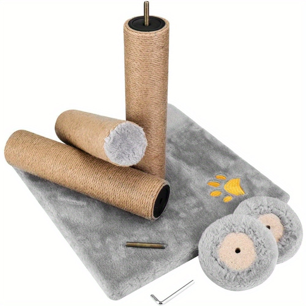 Cat Scratching Post Tall 89cm Cat Tree Cat Pet Vertical Climbing Resting Activity Tower with Soft Plush Carpet Covered Heavy Base and Sisal Pole for Kittens and Adult Cats Gray