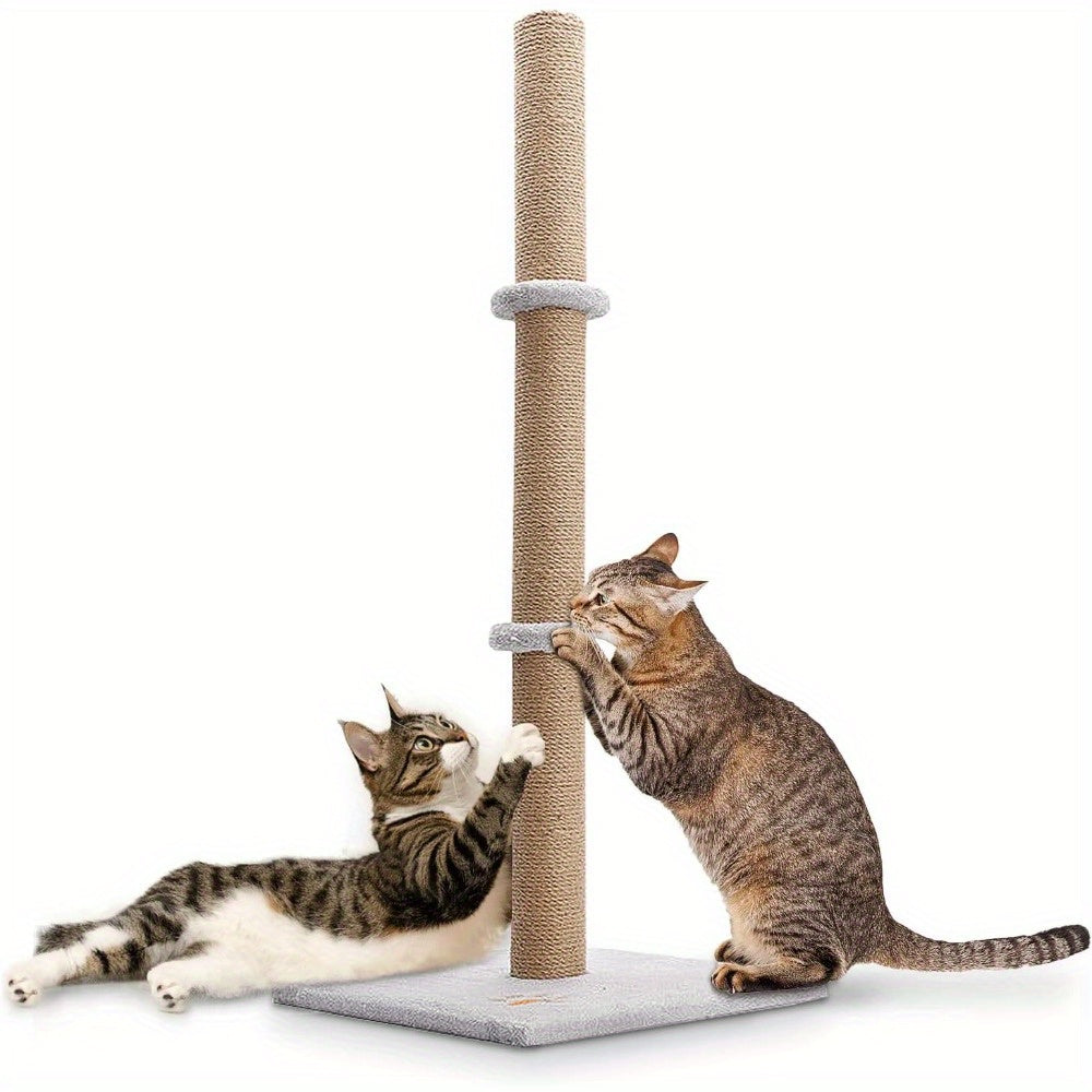 Cat Scratching Post Tall 89cm Cat Tree Cat Pet Vertical Climbing Resting Activity Tower with Soft Plush Carpet Covered Heavy Base and Sisal Pole for Kittens and Adult Cats Gray