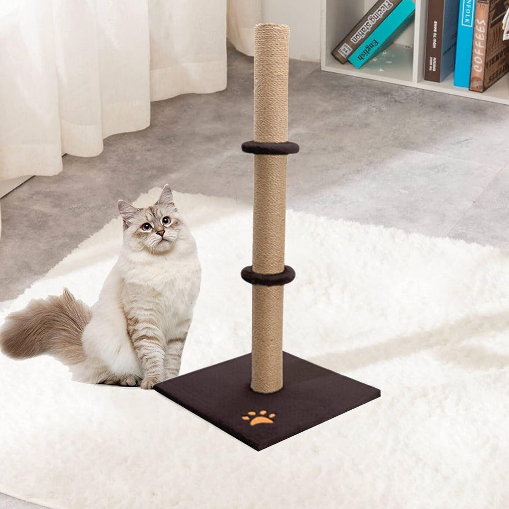 Cat Scratching Post Tall 89cm Cat Tree Cat Pet Vertical Climbing Resting Activity Tower with Soft Plush Carpet Covered Heavy Base and Sisal Pole for Kittens and Adult Cats Gray
