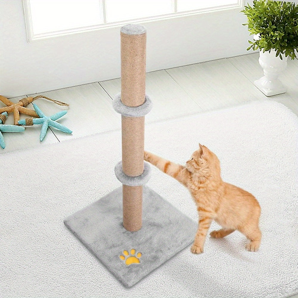 Cat Scratching Post Tall 89cm Cat Tree Cat Pet Vertical Climbing Resting Activity Tower with Soft Plush Carpet Covered Heavy Base and Sisal Pole for Kittens and Adult Cats Gray