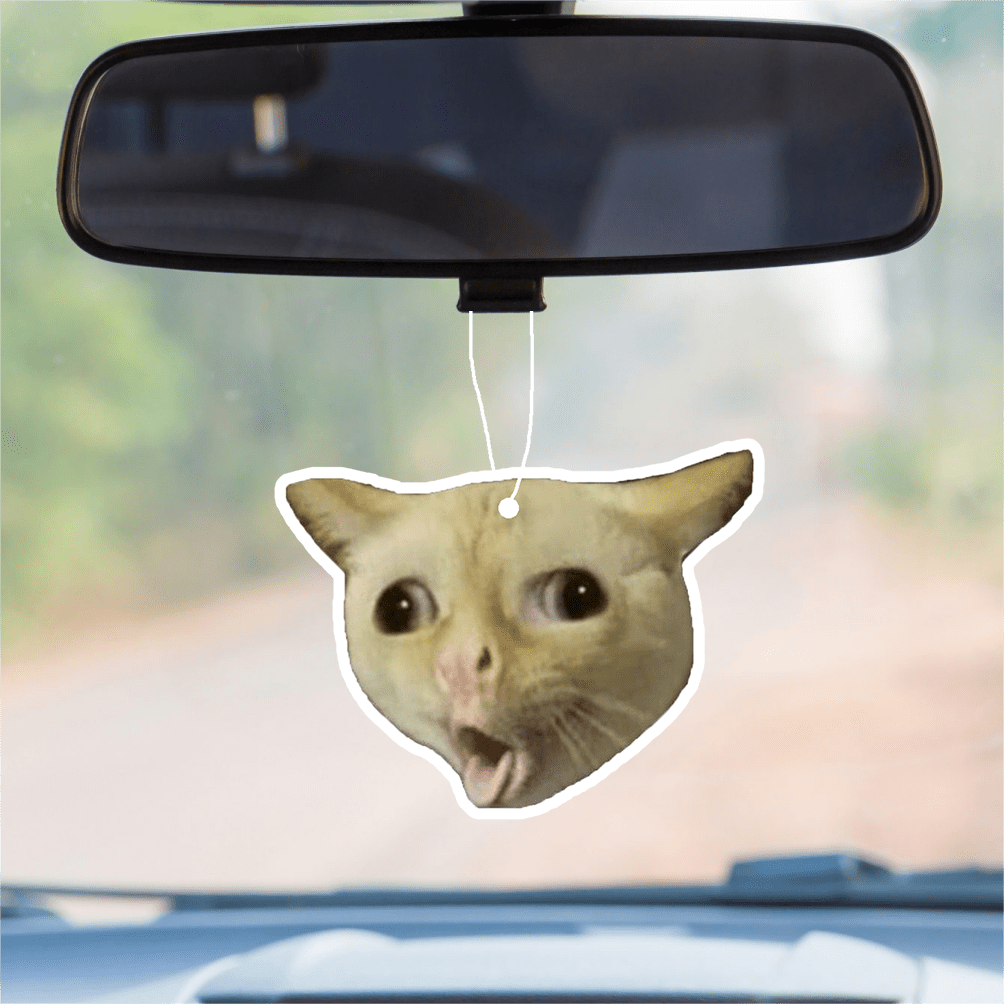 1pc Humorous Feline Air Freshener Hanging Pendant for Vehicle and Home Use, Scented Cardboard Charm, Closet Freshener Accessory with Cat Design