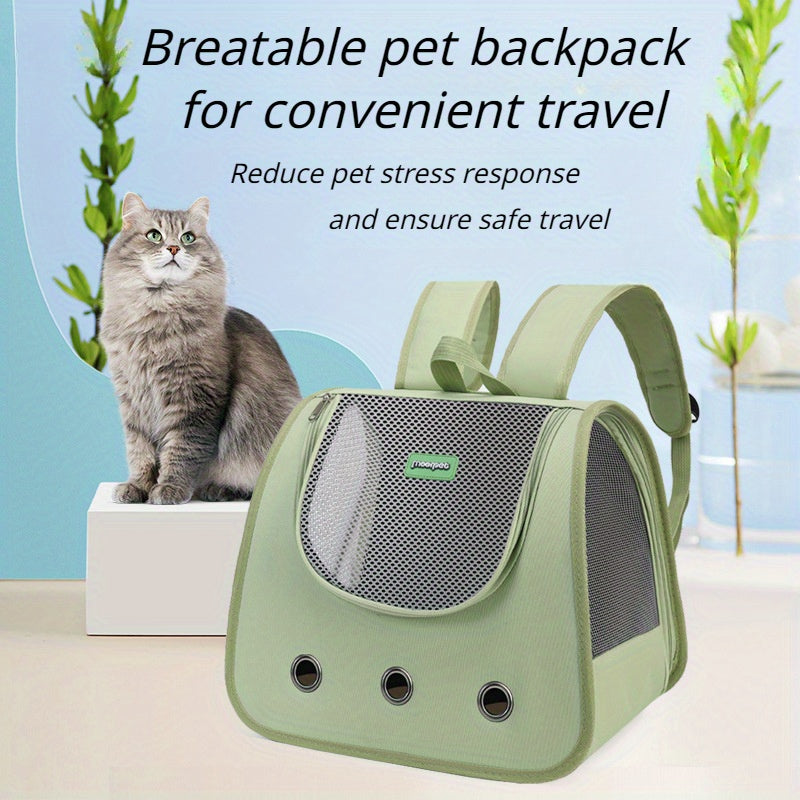 Large Capacity Cat Backpack - Durable Oxford Polyester Pet Carrier with Comfort Shoulder Straps for Cats