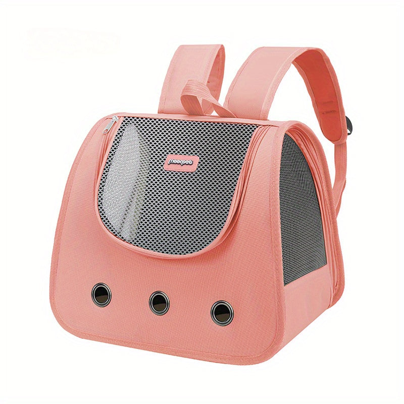 Large Capacity Cat Backpack - Durable Oxford Polyester Pet Carrier with Comfort Shoulder Straps for Cats