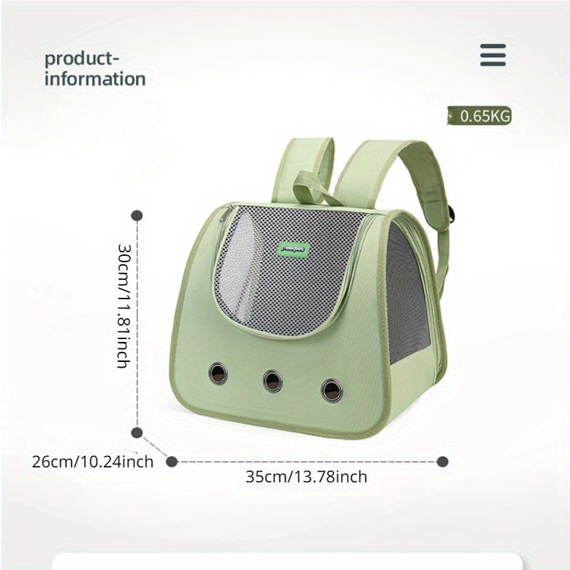 Large Capacity Cat Backpack - Durable Oxford Polyester Pet Carrier with Comfort Shoulder Straps for Cats