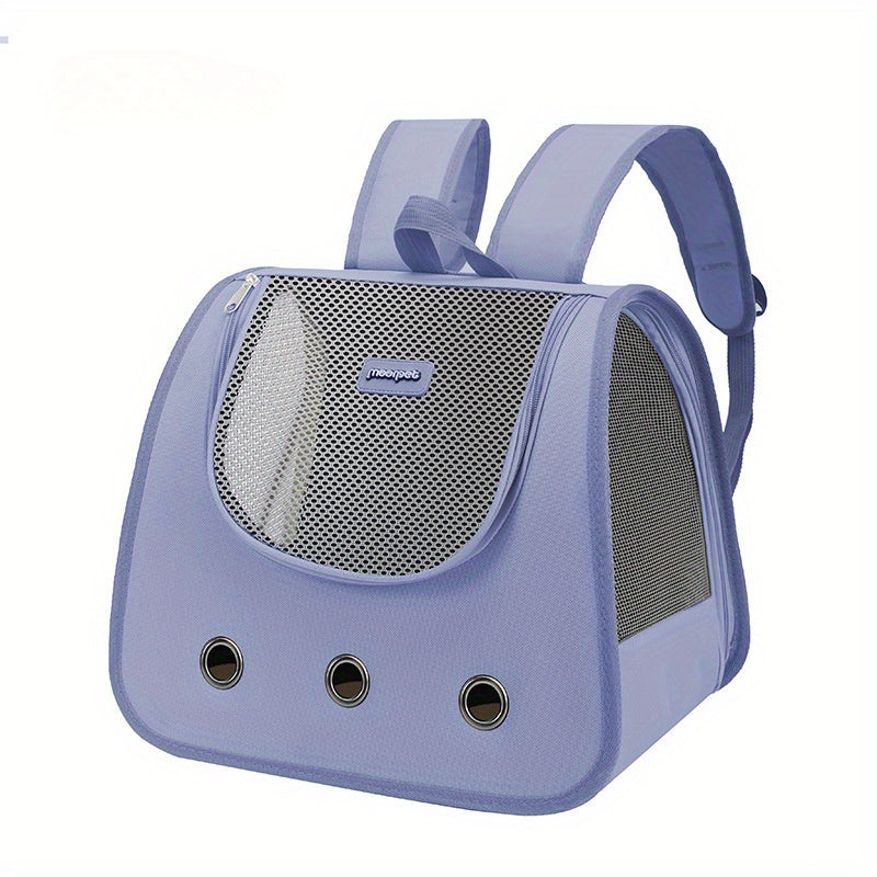 Large Capacity Cat Backpack - Durable Oxford Polyester Pet Carrier with Comfort Shoulder Straps for Cats