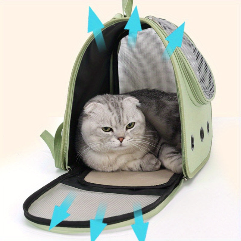 Large Capacity Cat Backpack - Durable Oxford Polyester Pet Carrier with Comfort Shoulder Straps for Cats