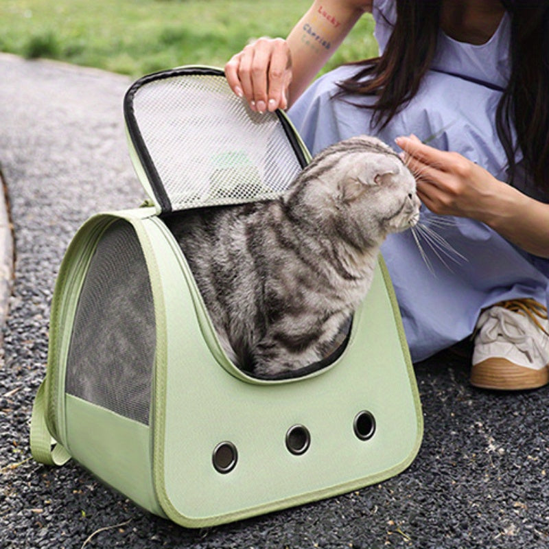Large Capacity Cat Backpack - Durable Oxford Polyester Pet Carrier with Comfort Shoulder Straps for Cats