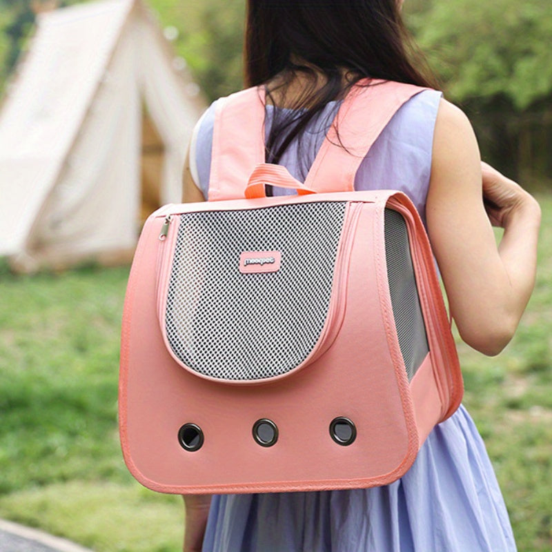 Large Capacity Cat Backpack - Durable Oxford Polyester Pet Carrier with Comfort Shoulder Straps for Cats