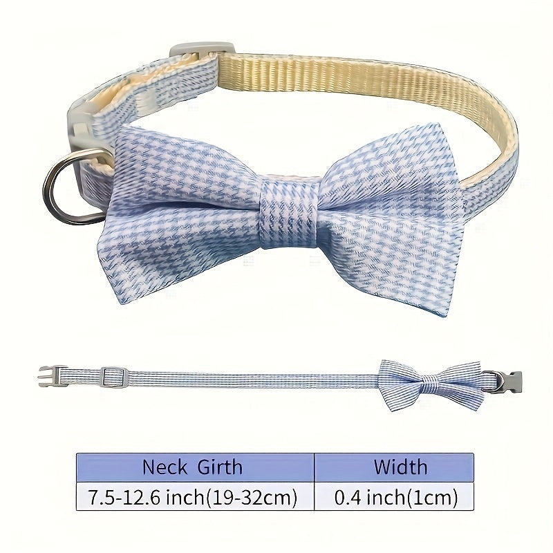 1pc Adjustable Plaid Cat Collar with Bow Tie - Perfect for Holiday Dress Up and Everyday Wear