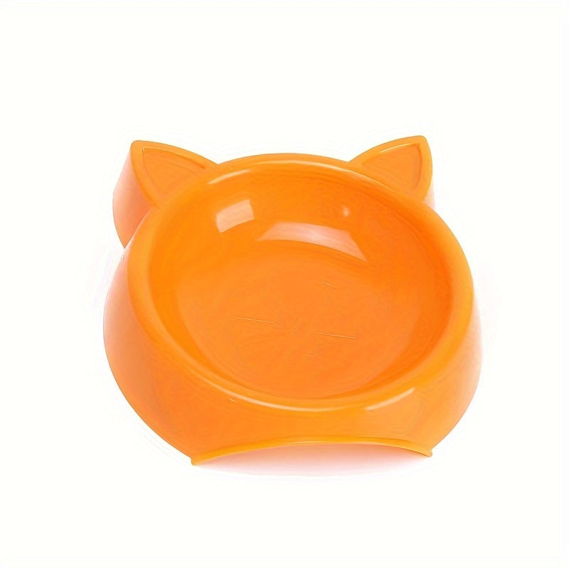 Dual Pet Feeding Bowls for Cats & Small Dogs - Non-Slip, Easy Clean Plastic Food and Water Dish Set