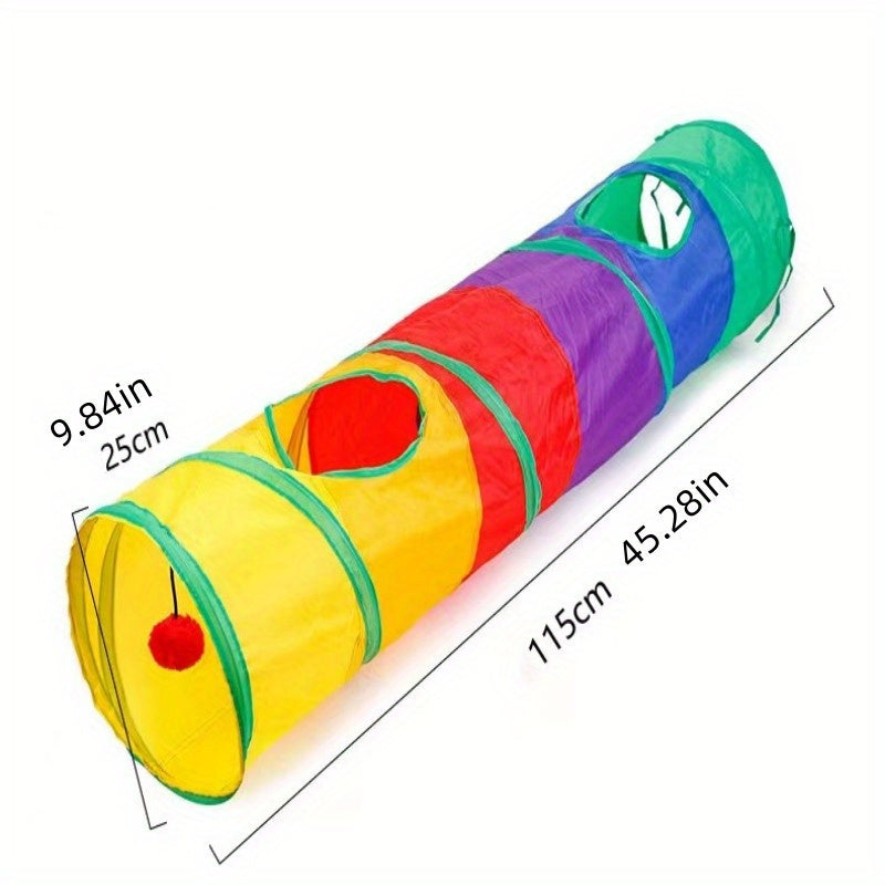Foldable Cat Tunnel With Ball - Interactive Kitten Toy For Endless Fun