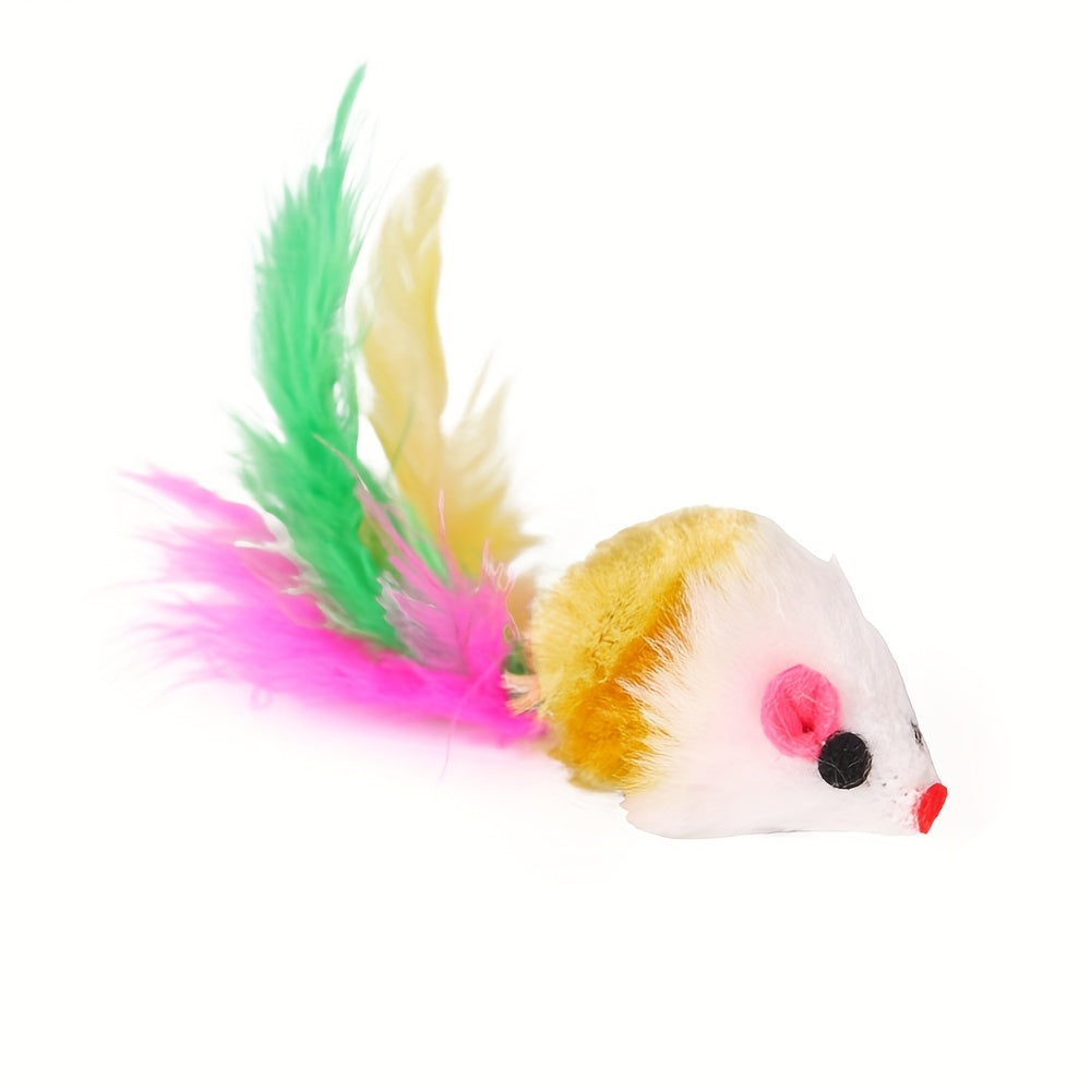 Cat Toys Kitten Toy Tunnel, 21 PCS Indoor Interactive Toy, Collapsible Cats Tunnels, Interactive Feather Toy Fluffy Mouse Crinkle Balls Toys