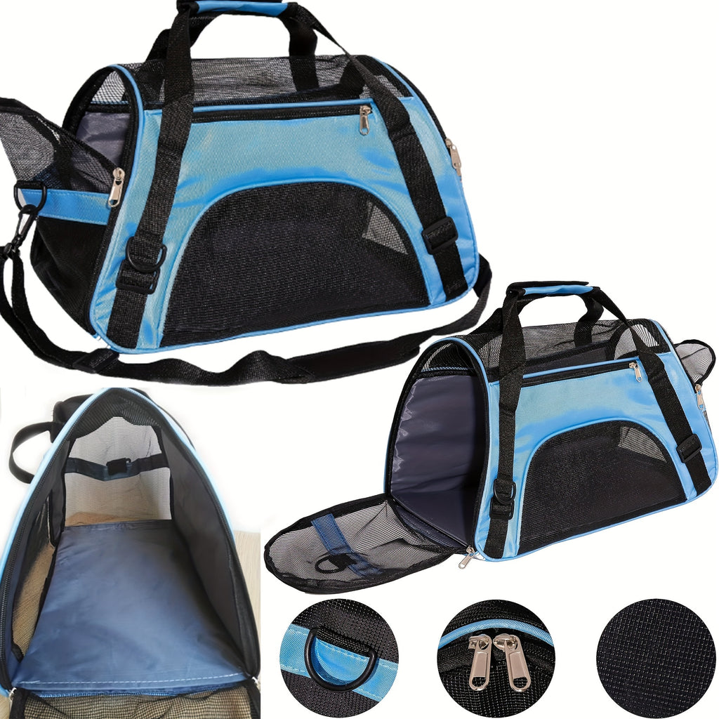 Cat Carrier Dog Carrier Pet Carrier, Airline Approved Soft-Sided Foldable Pet Bag Puppy Carrier With Breathable Mesh For Small Medium Cats Dogs Rabbit