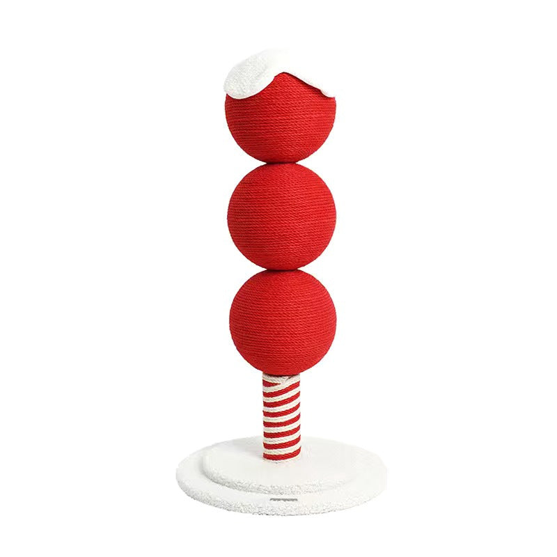 Tomatoes On Sticks Design New Year Decorations Cat Tree Cat Nest Integrated Cat Scratching Post Cat Grinding Claw Cat Scratching Board Cat Bed Tree Does Not Drop Debris Wear-resistant Toy