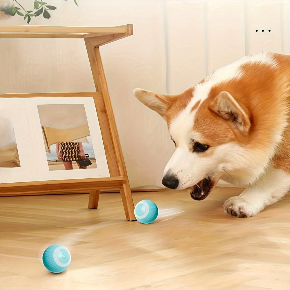 1PC/2PCS Smart Interactive Pet Toy Combo with Automatic Rolling and Bouncing Ball - Stripe Pattern Silicone Cat Toys, USB Rechargeable, Obstacle Avoidance, Quiet Operation, Suitable for Small Dogs and Cats Under 9.07KG