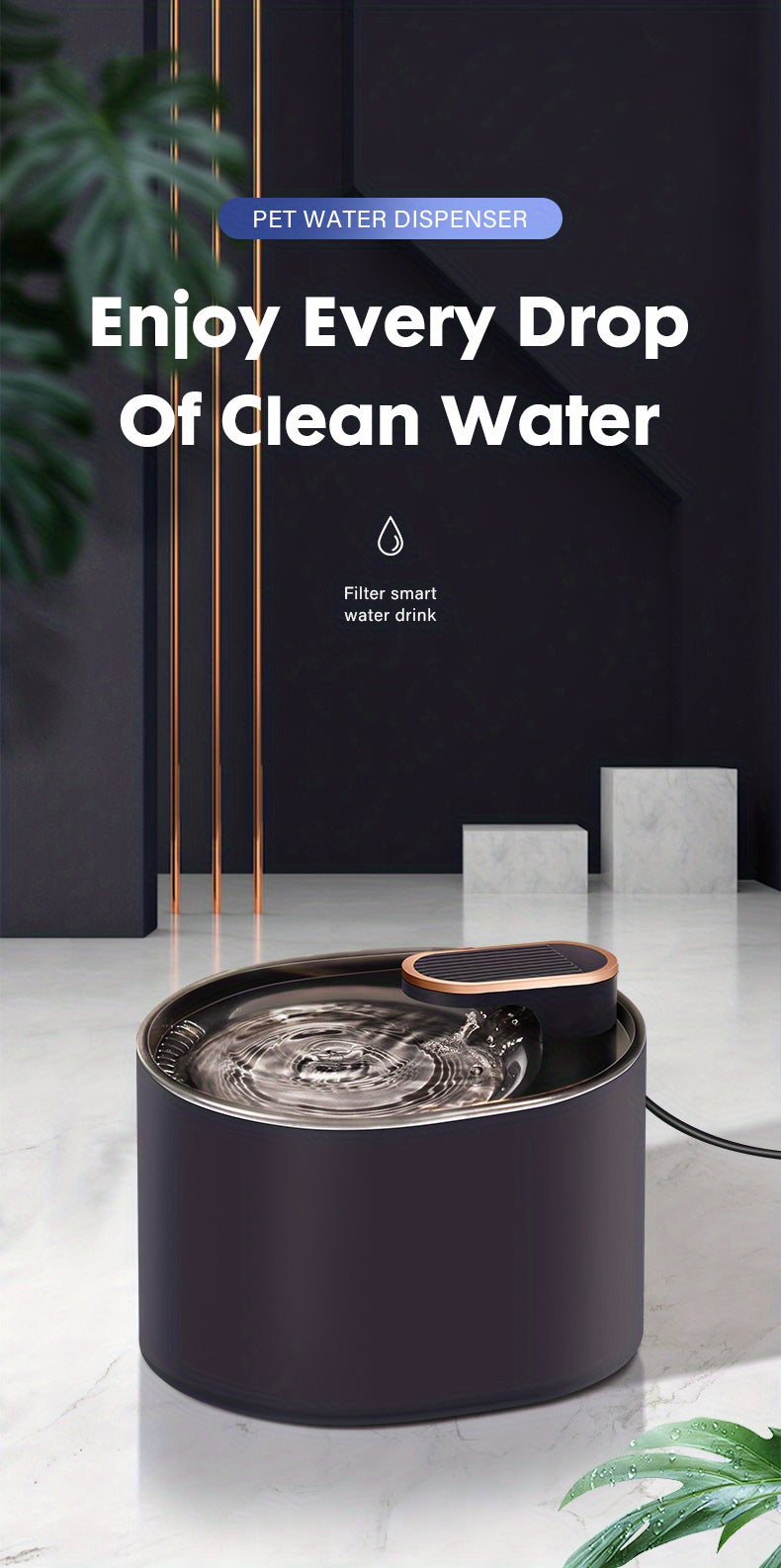 Pet Water Fountain - Automatic Circulating Water Dispenser For Cats And Dogs - Encourages Hydration And Improves Health