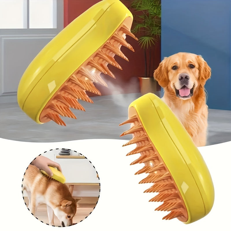 3-in-1 Rechargeable Cat Steam Brush - Gentle Self-Cleaning, Massage, and Detangling for Tangled and Loose Hair - USB Dual Use, Nickel Battery, ABS Material, Safe 36V Operating Voltage