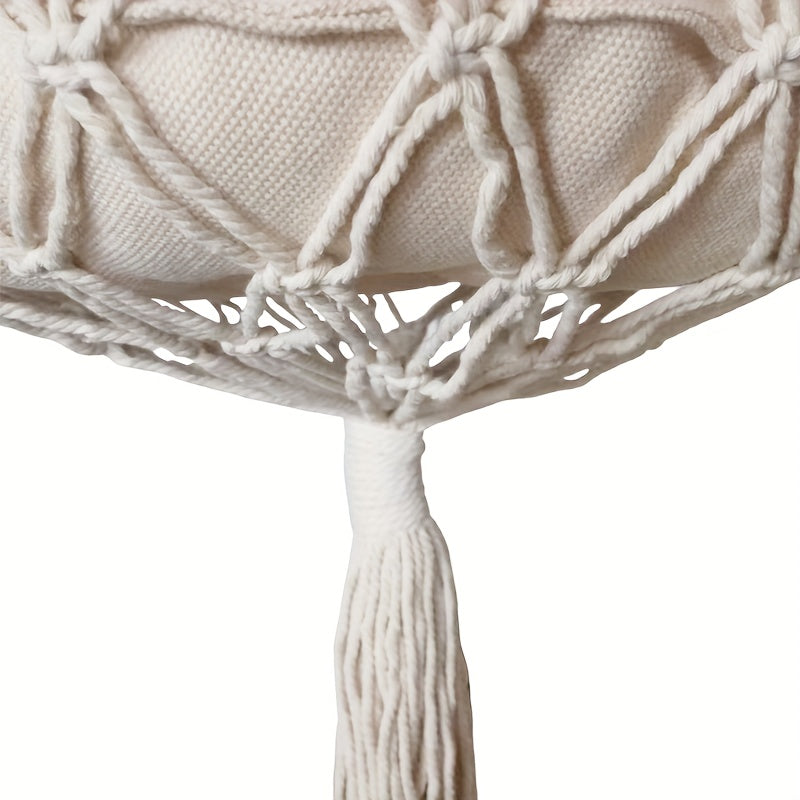 [Elegant Cat Hammock Basket] Handmade Woven Cat Hammock Basket - 1pc Soft All-Season Pet Swing with Checkered Cushion, Light Beige-Friendly Design, Easy Assembly for Indoor/Outdoor Use, Perfect Halloween Gift for Cats & Small