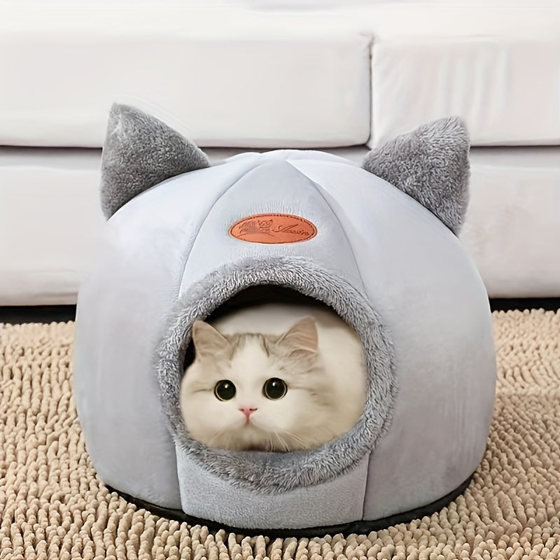 Cat Beds For Indoor Cats, Non-slip Puppy Bed, Gray Cat Nest, Comfortable Pet House Cat Tent