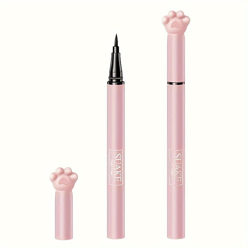 Waterproof Liquid Eyeliner Pen Smudge Proof Long Lasting Eyeliner Pen With Cute Cat Paw Packaging (black And Brown)