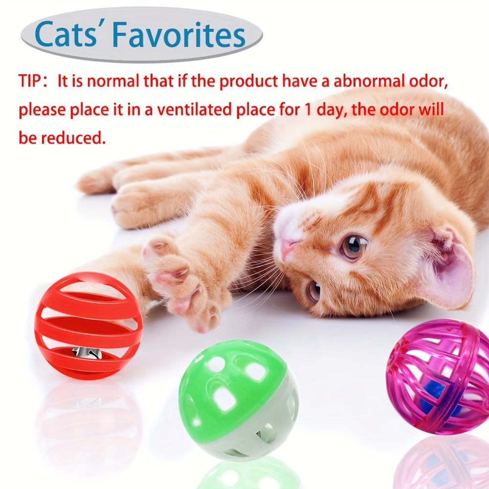 24pcs/pack Random Color Cat Toy Set, Including Bell Ball, Suitable For Both Indoor And Outdoor Activities