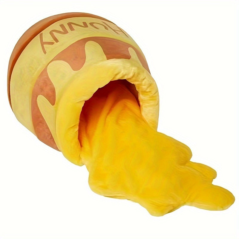 Cozy Semi-Enclosed Thermal Soft Pet Cave Nest - Honey Pot Design Cat Bed with Removable Cushion Mat for Indoor Cats and Dogs