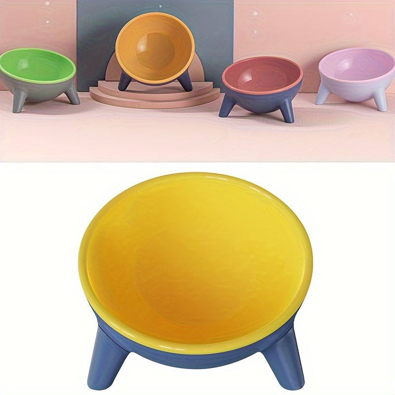 Elevated Cat Feeder Bowl With Stand 15 Degree Tilted Cat Food Bowl Water Dish For Neck Protection