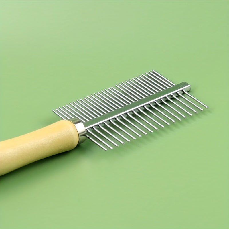 2-in-1 Pet Grooming Comb - Detangles & Smooths Fur for Cats, Dogs & More, Pet Grooming Supplies, Cat Comb