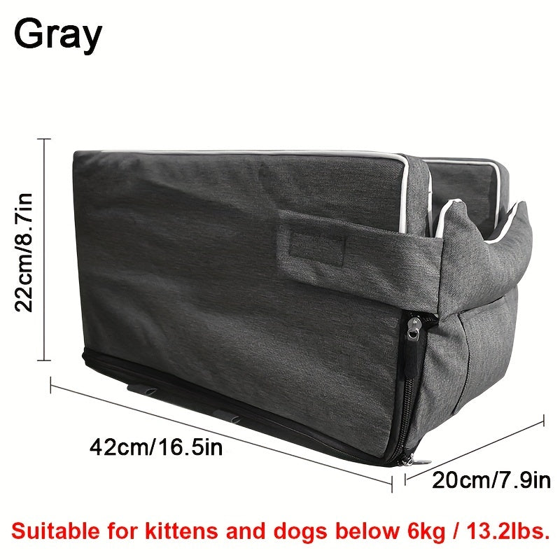 Portable Dog & Cat Booster Seat, Travel Carrier, Car Mat & Central Control For Maximum Comfort & Safety