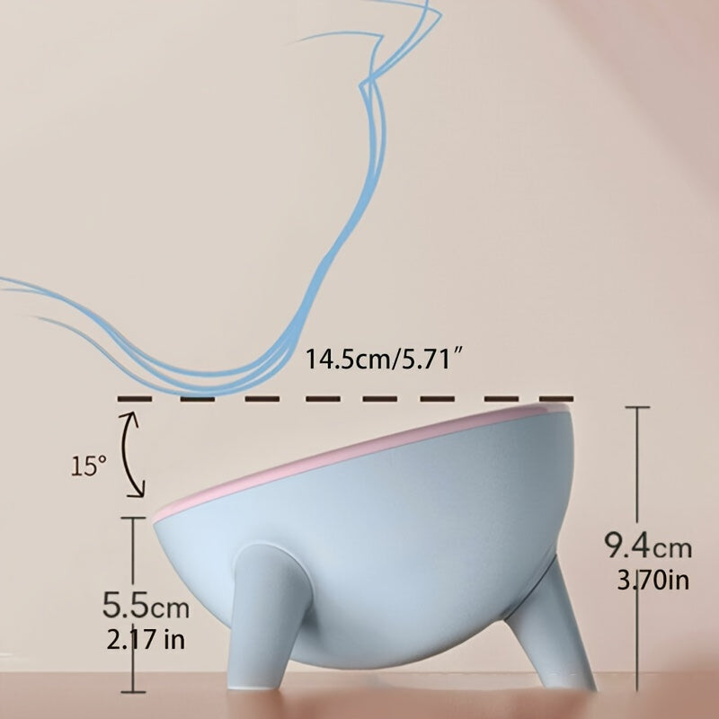 Elevated Cat Feeder Bowl With Stand 15 Degree Tilted Cat Food Bowl Water Dish For Neck Protection