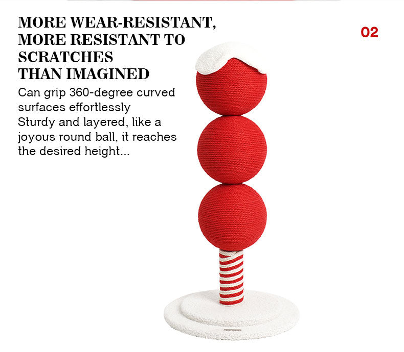 Tomatoes On Sticks Design New Year Decorations Cat Tree Cat Nest Integrated Cat Scratching Post Cat Grinding Claw Cat Scratching Board Cat Bed Tree Does Not Drop Debris Wear-resistant Toy