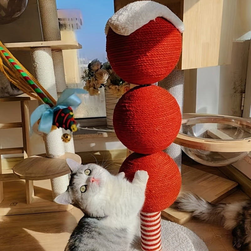 Tomatoes On Sticks Design New Year Decorations Cat Tree Cat Nest Integrated Cat Scratching Post Cat Grinding Claw Cat Scratching Board Cat Bed Tree Does Not Drop Debris Wear-resistant Toy