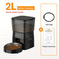 ROJECO Automatic Cat Food Dispenser, 2L Auto Cat Feeder, Timed Cat Feeder Program 1-6 Meals Control, Automatic Cat Feeder With Stainless Steel Bowl & Dual Power Supply, Automatic Pet Feeder For Cats & Dogs, No Adapter Include