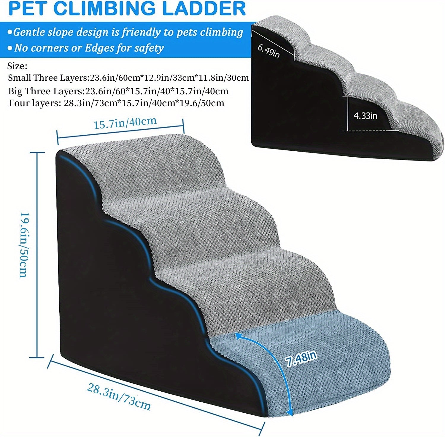 Dog Stairs Up And Down Sofa Bed Sponge Steps Gradient Cat Small Dog Stairs Climbing Stairs Dog Up And Down Sofa Bed Sponge Steps
