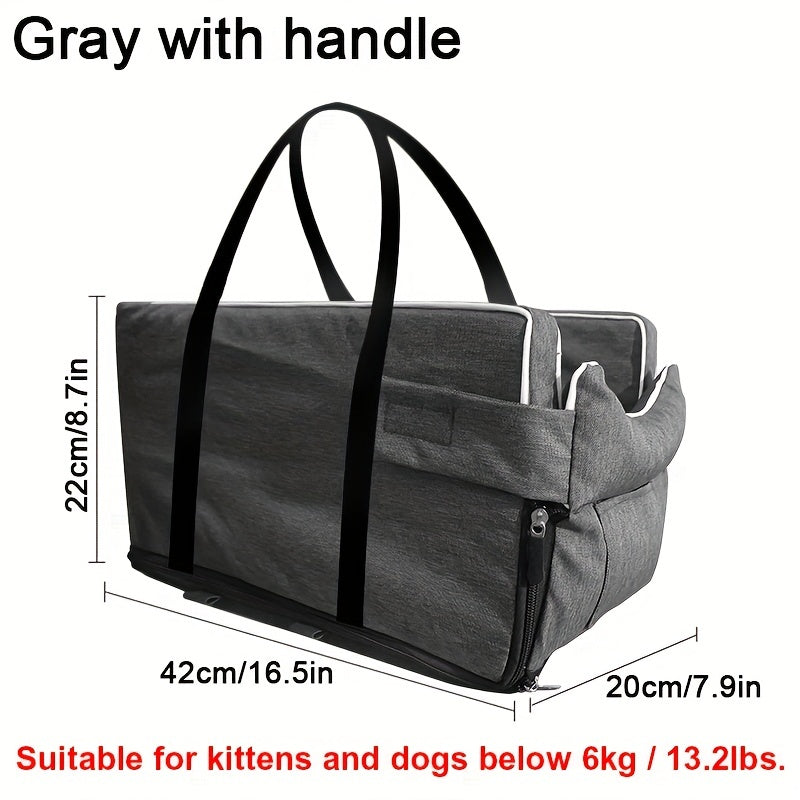 Portable Dog & Cat Booster Seat, Travel Carrier, Car Mat & Central Control For Maximum Comfort & Safety